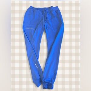 Royal blue high waisted jogger scrub pants
